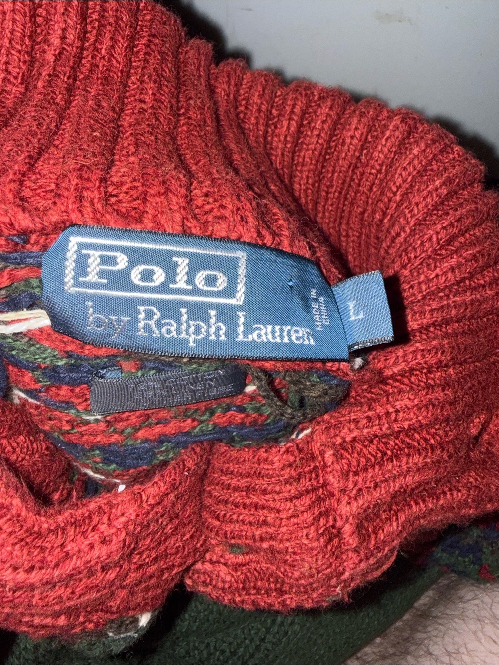 Polo Ralph Lauren Men's Fair Isle Knit Pullover Sweater - Green/Red Multicolor - Picture 3 of 6